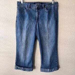 Gloria Vanderbilt Women's Cropped‎ Jeans Roll Cuff Pants Size 16